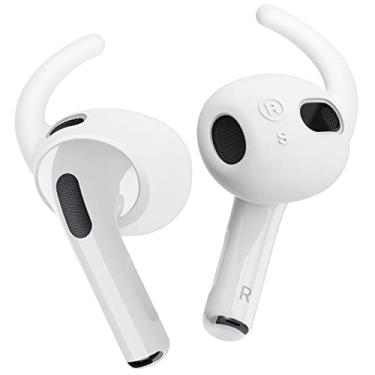 Imagem de elago 4 pares de capas de ganchos para AirPods 3 – [bolsa de armazenamento adicional] ajuste confortável e seguro, design de recorte preciso, acessórios compatíveis com AirPods de 3ª geração (branco)