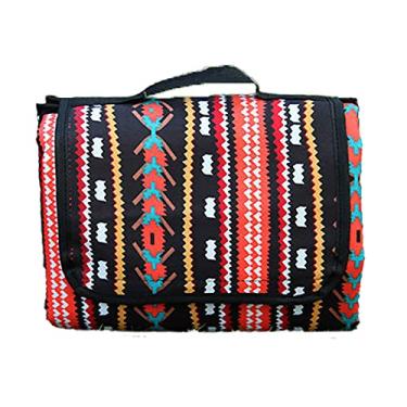 Imagem de Yajun Cobertor de piquenique à prova d'água, tapete de acampamento para família, dobrável, portátil, tapete de praia com estampa retrô, tapete de tecido Oxford para viagens ao ar livre, E, 150150 cm