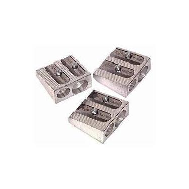 Imagem de Pacote com 3: apontador de lápis KUM 1040501 com 2 furos perfil de cunha de liga de magnésio