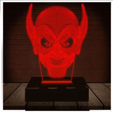 Imagem de Luminária Led Abajur  3D  Duende Verde Homem Aranha - Rb Criações
