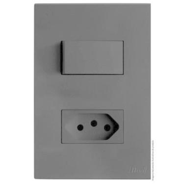 Imagem de Kit Interruptor + Tomada 10A 4X2 Brs12224-6Gf