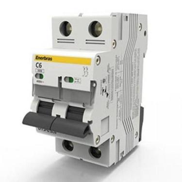 Imagem de Disjuntor Bipolar Curva C 6A Din - Enerbras - Dt3-E2C6
