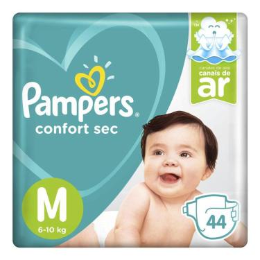 Imagem de Fralda Descartável Pampers Confort Mega Média Com 44 Unidades