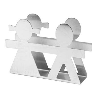 Imagem de Suporte de guardanapo de aço inoxidável,decoração de mesa moderna estilo amante para fazer um ótimo presente e decoração de mesa tamanho aprox. 12 x 3 x 8,5 cm