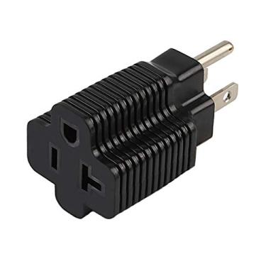 Imagem de Adaptador de plugue Nema de 15 Amp para 20 Amp listado pela ETL NEMA 5-15P para 5-15/20R (pente 20Amp T Blade) Plugue doméstico de 15 Amp para adaptador de alimentação CA de 20 Amp T-Blade, Preto, 1