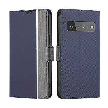 Imagem de YUNCHAO Caixa de telefone Para o Google Pixel 6 Twill Twill Texture Button Case de telefone de couro capa para celular