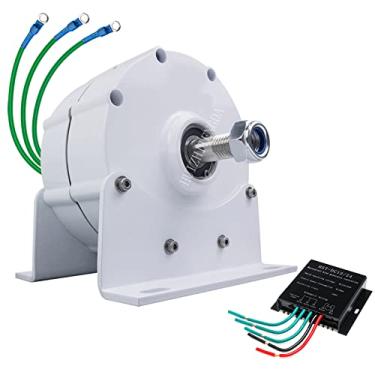 Imagem de 10000W Gerador de ímã permanente sem engrenagem, alternador trifásico 12V 24V 48V 220V para gerador hidrelétrico de turbina de turbina eólica (branco, com base),12v