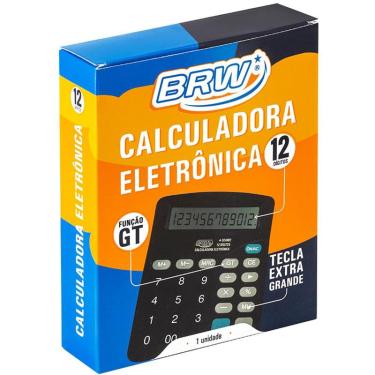 Imagem de Calculadora de mesa 12 dig. 18X14X4CM preta brw