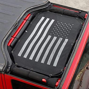 Imagem de Biquíni de malha com bandeira americana da JeCar; proteção UV para Jeep Wrangler JK e ilimitado 2007-2018.