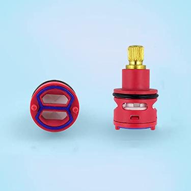 Imagem de Cartucho de torneira de cerâmica de 22 mm de substituição para torneira de controle interno torneira de disco de cerâmica para torneira de banheiro vermelha