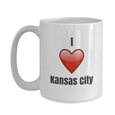 Imagem de Caneca de café de cerâmica exclusiva I Love Kansas City ideia de presente