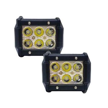 Imagem de FAROL AUXILIAR LED BIVOLT SELADO 4'' X 4'' 6 LEDS ALTO DESEMPENHO CAMINHÃO