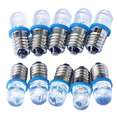 Imagem de 10pcs E10 Screw 3V 4.5V 6V 12V 24V Spot Led Bulb Light Lamps Warm White Yellow Blue Green Red Cold White+10pcs E10 Base (DC4.5V, Blue)