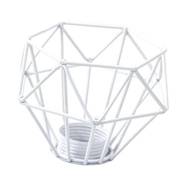 Imagem de Moda Sombreamento de Luz de Metal Fácil de Instalar Decoração Pendurada Pendente de Luz Durável Capas de Lâmpada para, Branco