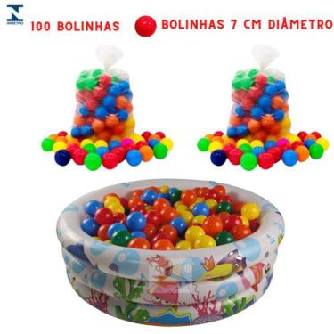 Imagem de Piscina Infantil Inflável 100 Litros Colorida + 100 Bolinhas - Wellmix
