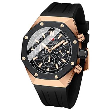 Imagem de MF MINI FOCUS Relógio masculino, cronógrafo esportivo, analógico, à prova d'água, quartzo, pulseira de silicone, relógio de pulso moderno para homens, Z - preto, Relógios de Quartzo