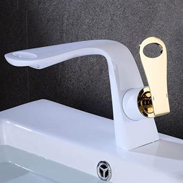 Imagem de Torneira para lavatório Banheiro quente e frio Torneira misturadora preta Monocomando para pia Torneira misturadora para lavatório montada no convés, tamanho único