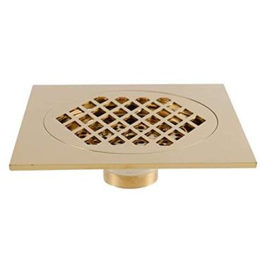 Imagem de Piso ralo para chuveiro quadrado com tampa removível padrão cobre invisível espessada anti-odor acessórios para banheiro peneira Home Hotel