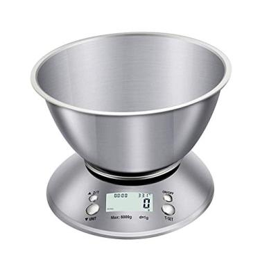 Imagem de balança alimentar digital balanças alimentares digitais de cozinha, balanças de cozinha com pesagem de aço inoxidável e tigela removível
