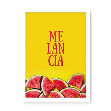 Imagem de Arte Maníacos Quadro Decorativo em Madeira Melância Realista - 23x16,25cm (Moldura caixa em laca branca)