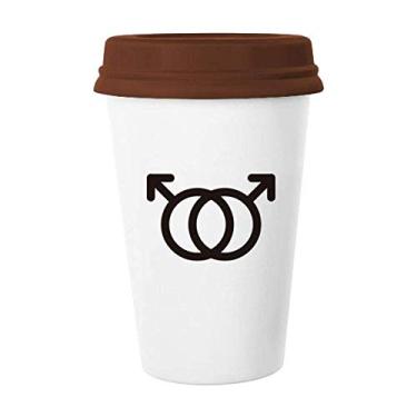 Imagem de Caneca de cerâmica para identificação de diferença de gênero macho-macho, caneca de café para beber vidro de cerâmica