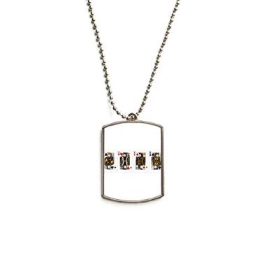 Imagem de DIYthinker Colar para animais de estimação com pingente de corrente de aço inoxidável com padrão de coração Spade Diamond Club K