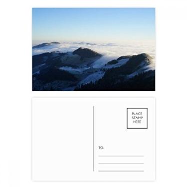 Imagem de Cartão postal Mountain Sky Clouds Fog Nature Town conjunto de cartões postais de aniversário para enviar cartões de agradecimento