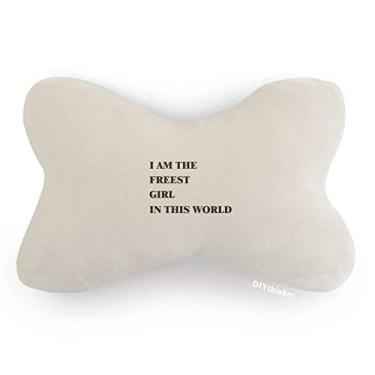 Imagem de DIYthinker Almofada para apoio de cabeça I Am The Freest Girl, decoração de pescoço