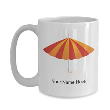 Imagem de Caneca personalizada de vetor de guarda-chuva – Caneca de café para guarda-chuva, ideia de amantes de vetores – Caneca de café de 425 g