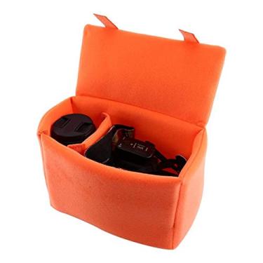 Imagem de VINGVO Bolsa para câmera acolchoada, bolsa para câmera DSLR, bolsa para proteção de câmera, bolsa para câmera DSLR bolsa interna para câmera SLR (laranja)