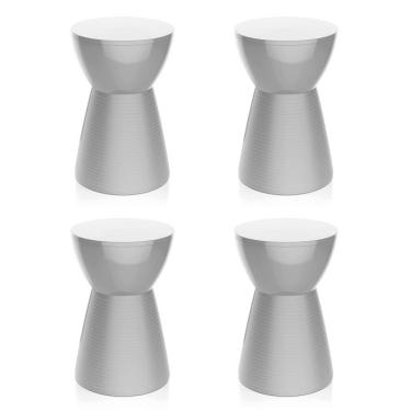 Imagem de Conjunto com 4 Bancos | Banquetas Sili Branco