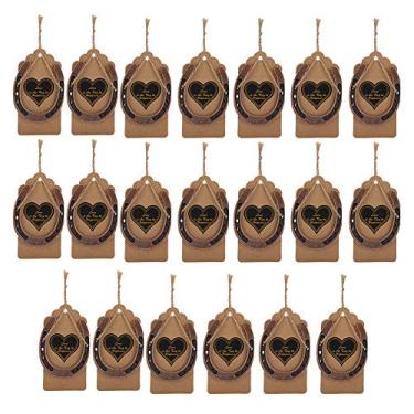 Imagem de QANYEGN Pingente De Ferradura De Metal Com 20 Peças, Chaveiro De Ferradura, Decoração De Ferradura Com Etiquetas Kraft Para Lembrancinhas De Casamento.