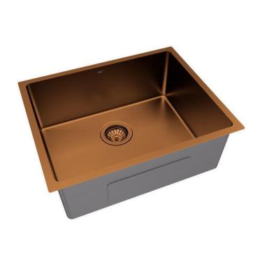 Imagem de Kit Cuba Cozinha Aço Inox  com Válvula e Sifão Japi Rose