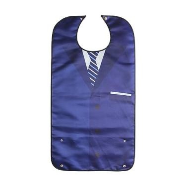 Imagem de predolo Babador adulto para comer, protetor de roupas, poliéster impermeável lavável ajustável confortável padrão de terno unissex para mulheres homens idosos, Estilize um