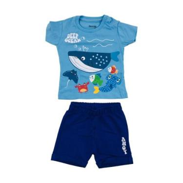 Imagem de Conjunto Camiseta E Bermuda Fakini Baby Deep Ocean - Fakini Kids