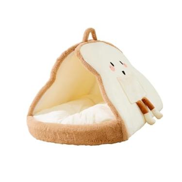 Imagem de Bothyi Casa de gato ninho de gato outono inverno interior macio canil snooze pet ninho de gato cama de gato para pomeranian chihuahua gatinho gatos cão, bege S