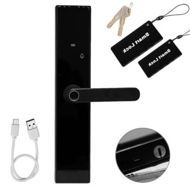 Imagem de Fechadura Digital Eletrônica Smart Biometria Card Senha 36cm Reforçada Wifi Campainha