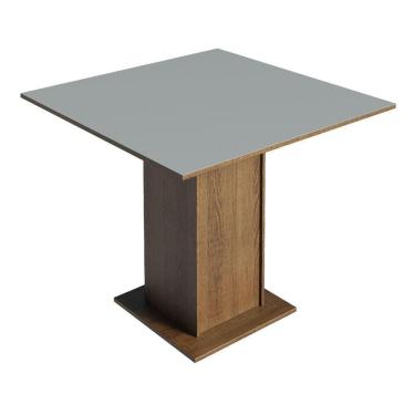 Imagem de Mesa De Jantar Quadrada Tampo De Madeira Madesa 5363 - Rustic/cinza Rustic/cinza