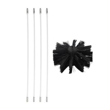 Imagem de ＡＷＨＡＯ Secador de ventilação limpador de duto escova de limpeza escova de limpeza de chaminé para broca escova de chaminé, 4 hastes