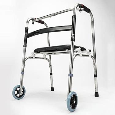 Imagem de Andador de muletas de quatro patas para idosos, auxiliares de reabilitação de vários estilos em liga de alumínio de aço inoxidável ajustável, deficientes para recuperação de exercícios, A, 2 (A 5)