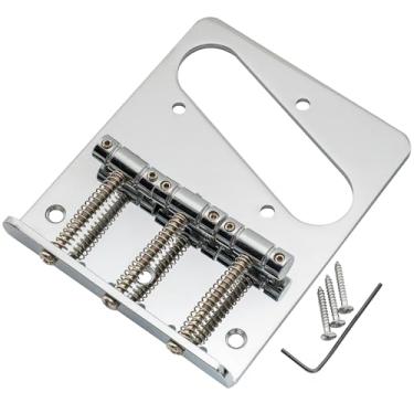 Imagem de Musiclily Moderna Ponte Telecaster 3 Carrinhos para Guitarra estilo Tele,Cromado