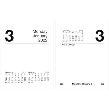Imagem de Refil de calendário de mesa diário 2022 da AT-A-GLANCE, 7,6 cm x 9,5 cm, folha solta, compacta (E91950)