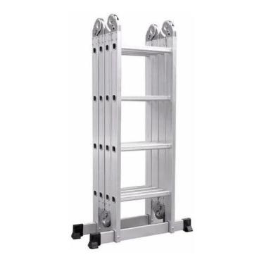 Imagem de Escada Articulada De Aluminio 4X4  16 Degraus 4,70 Metros  - Gardenlif