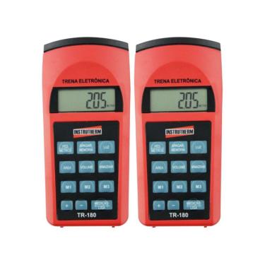 Imagem de Kit 2 Trena Ultrassônica Digital Mira Laser Escala 0,91 A 15,00M Área Volume Tr-180 Portátil Instrutherm
