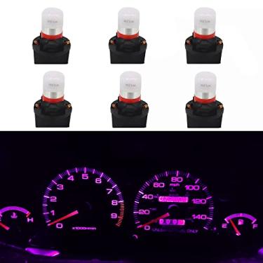 Imagem de WLJH Rosa PC195 PC194 PC168 painel de instrumentos cluster lâmpadas de LED luzes indicadoras T10 194 lâmpada painel painel travas torcidas, base de soquete, pacote com 6