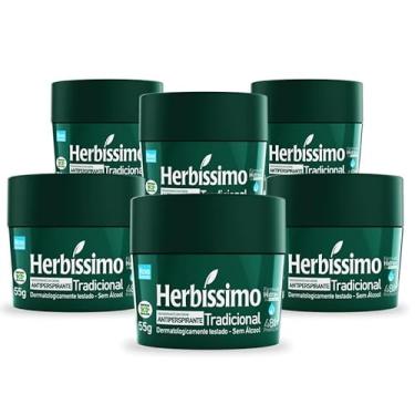 Imagem de Kit Desodorante Creme Antitranspirante Tradicional Herbissimo 55G com 6 unidades
