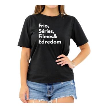 Imagem de Camiseta Frase Frio Séries Filmes Edredom Criativa Feminina