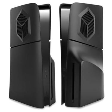 Imagem de Adequado para case de versão de disco PS5 Slim, painel com aberturas de resfriamento, capa protetora anti-riscos e à prova de poeira, painéis laterais de reposição ABS (ABS-preto)