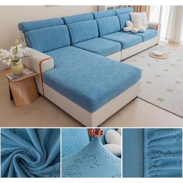 Imagem de Sofá De Estiramento Slipcover Sofá Capa Protetor De Móveis Sofá Macio Com Fundo Elástico Para Crianças, Poliéster Spandex Jacquard Tecido (C,LightBlue)