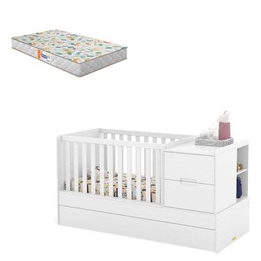 Imagem de Berço Americano Multifuncional Formare Branco Acetinado com Colchão Gazin – Matic 